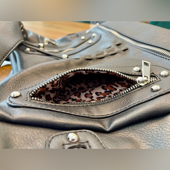 Laurel & Sunset Rockstar Biker Shoulder/Cross Body Bag | Black | Pockets Galore! - Picture 14 of 14
